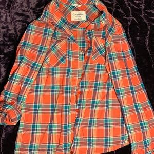 Orange plaid shirt